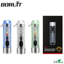 

BORUiT SST20 LED Flashlight With White,UV, Red light Identification Tactical Keychain Flashtorch Portable Outdoor Lighting