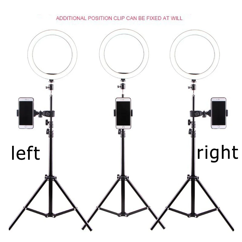 

Led Photographic Camera Lamp Studio Lighting Selfie Circular Ring Light Round Makeup Smartphone Holder Tripod Stand Youtube