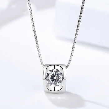 

Genuine S925 sterling silver ladies gift Korean Version clavicle pendant Beautiful hollow zircon fashion pendant silverware