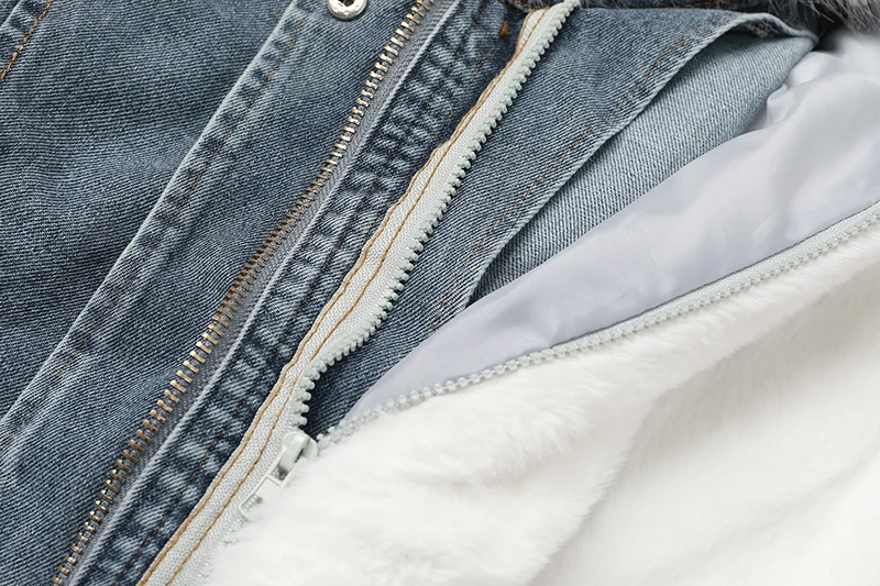 [EAM] Свободная джинсовая куртка из овечьей шерсти с разрезом большого размера, новинка, Женское пальто с отворотом и длинным рукавом, модное осенне-зимнее 1M378