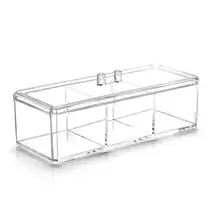 3 решетки акриловый Органайзер для макияжа косметический чехол для хранения ювелирных изделий Прозрачный