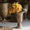 Vintage Old Wrought Iron Vase Flower Home Furnishing Golden Silver European Flower Pot  Goblet Classical Floral Decoration ► Photo 2/6