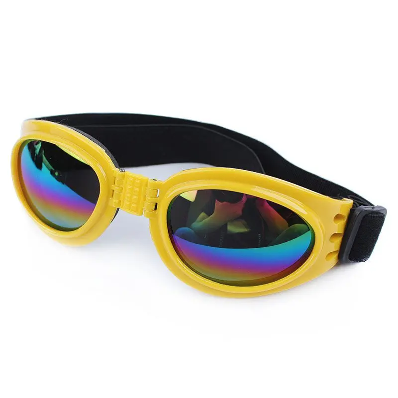 Шлемы для собак для мотоциклов с солнцезащитными очками крутая ABS модная шапочка для домашних собак пластиковая защитная Кепка для питомцев SML Z - Цвет: Цвет: желтый