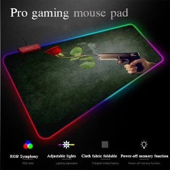 

Yuzuoan Programming Computer Game Mouse Pad Magic Machine Gun Rose Comfort Office Keyboard Pad Large RGB Gaming Mouse Pad 90X40