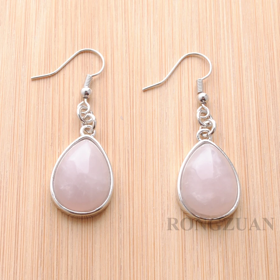 Женские серьги подвески из натурального камня розового кварца|earrings bohemian|earrings
