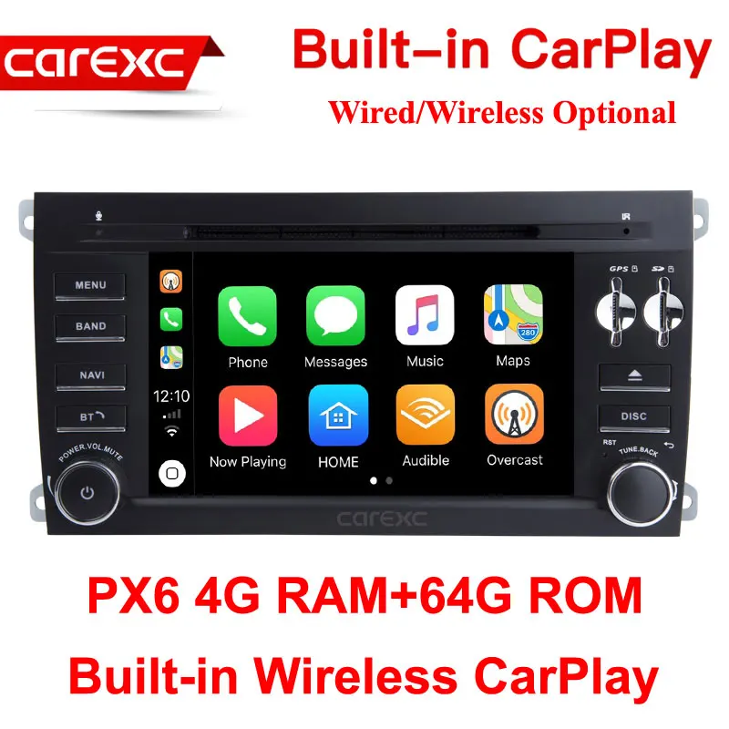 PX6 64G ROM Android 9,0 автомобильный Muiltmedia DVD плеер система с CarPlay для Porsche Cayenne S GTS 2003-2010 gps Навигация стерео головное устройство - Цвет: PX6 64G ROM