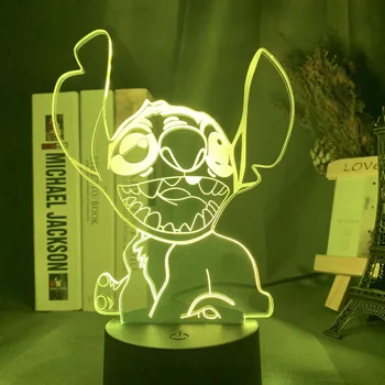 

Cute Lilo & Stitch Night Light Led Color Changing Lighting for Home Decor Cool Xmas Gift for Baby Kids Child Bedroom Desk Lamp