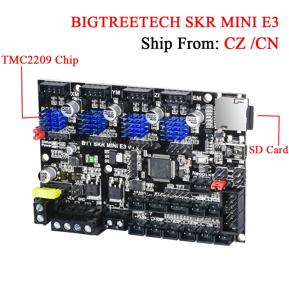 BIGTREETECH SKR мини E3 плата управления 32 бит с TMC2209 UART для Creality Ender 3/5 TMC2208 части 3D