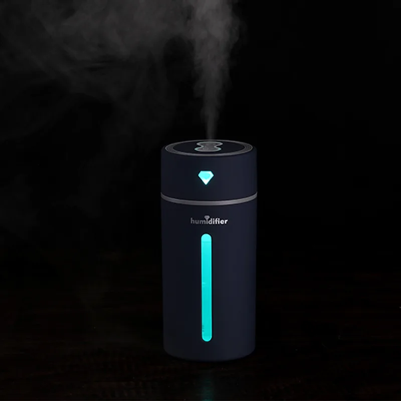 Navy Blue ABRA-DC 5V USB Mini Aromatherapy Humidifier Diffuser Colorful LED Light Ultrasonic Air Humidifier for Home Office Car Degger 250 - Цвет: Navy Blue
