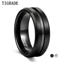 Tigrade Man Black Ring Fashion Jewelry Fashion Jewelry Tungsten Ring Wholesale Engraving Men's Rings Classic Wedding Rings 1