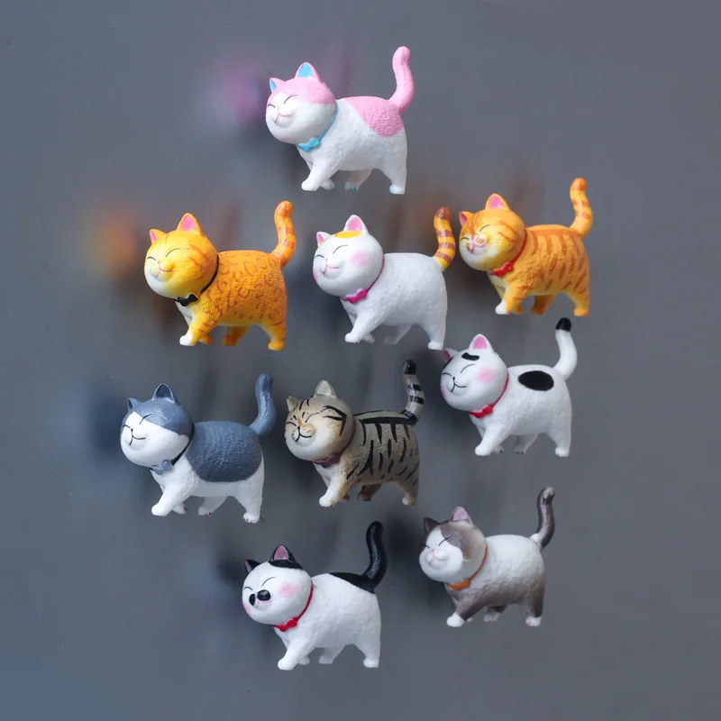 귀여운 키티 냉장고 부착 따뜻한 시리즈 3D 고양이 자석 부착 홈 인테리어, 크리에이티브 선물 동물 냉장고 스티커