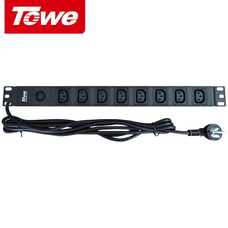 TOWE PDUs 1" розетка распределительные блоки питания EN10/I812P 10A 8 способов IEC320 C13 с защитой от перегрузки