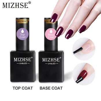 

MIZHSE Gel Polish UV/LED Varnish 15ml Top&Base Coat No Wipe Top Pure Color Gel Nail Polish Hybrid Semi Permanent Shining Nailart