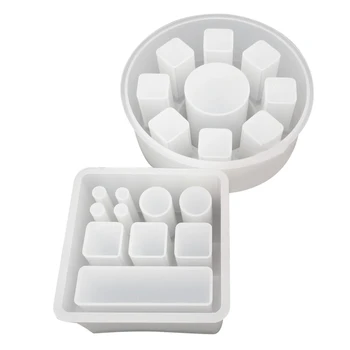 

2 Pieces of Silicone Mold Lipstick Storage Rack Epoxy Resin Mold DIY Craft Resin Art Mold for Lipstick Storage Box