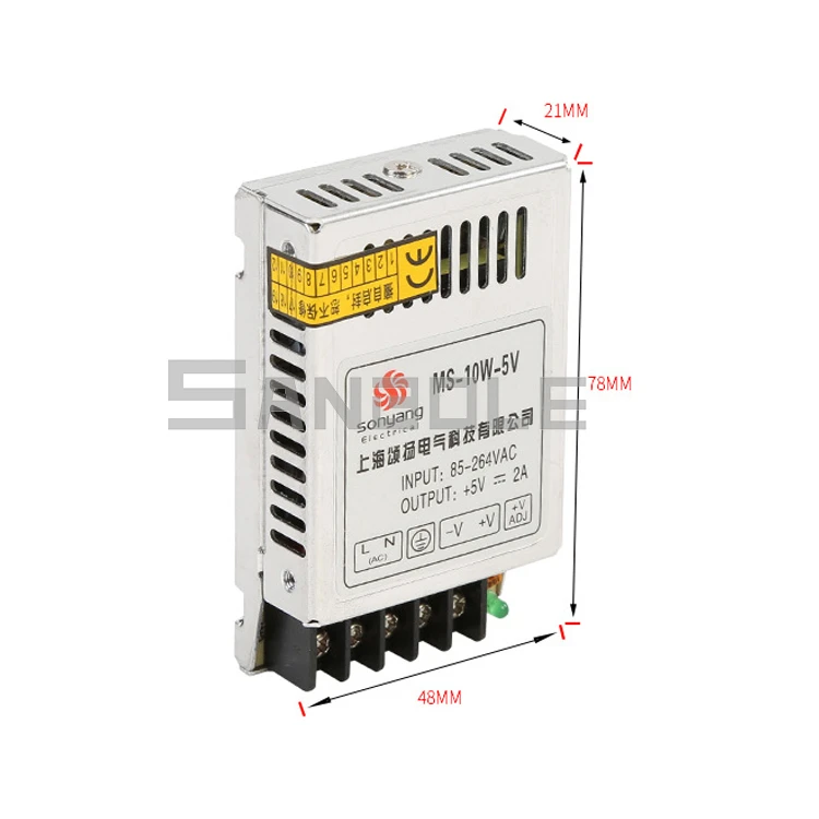 Переключатель питания MS-10-12 мини ультра-тонкий 10 Вт 5V12V24V MD серии металлический ящик одиночный выход индикатор полосы для монитора