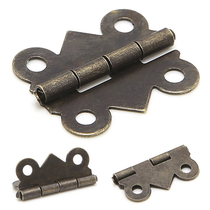 

10x Mini Butterfly Door Cabinet Drawer Jewellery Box Hinge Furniture 20mm x17mm E65B