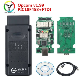 

Newest OPCOM V1.99 With PIC18F458 and FTDI Chip Diagnostic Tool OP-COM V1.70 opcom v1.59 Flash Firmware CAN-BUS OBDII Cable