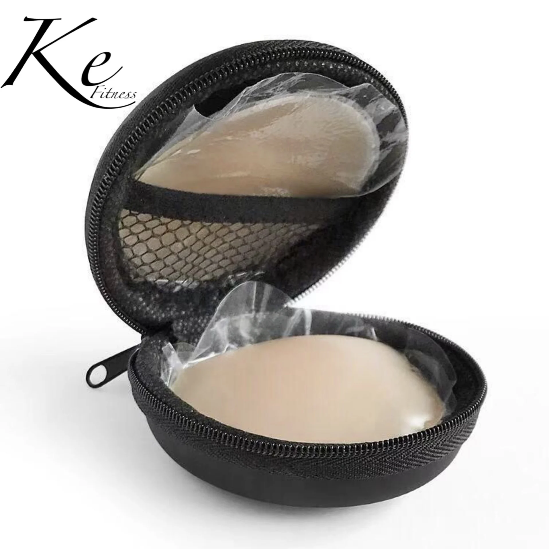 KE Silicone nipple waterproof breathable nipple invisible chest anti-glare nipple invisible stickers 3 pairs black in black box