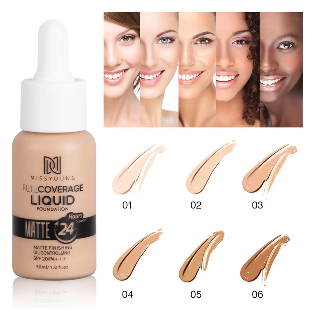 30ML Face Makeup Base Foundation Soft Matte Finishing Concealer Long