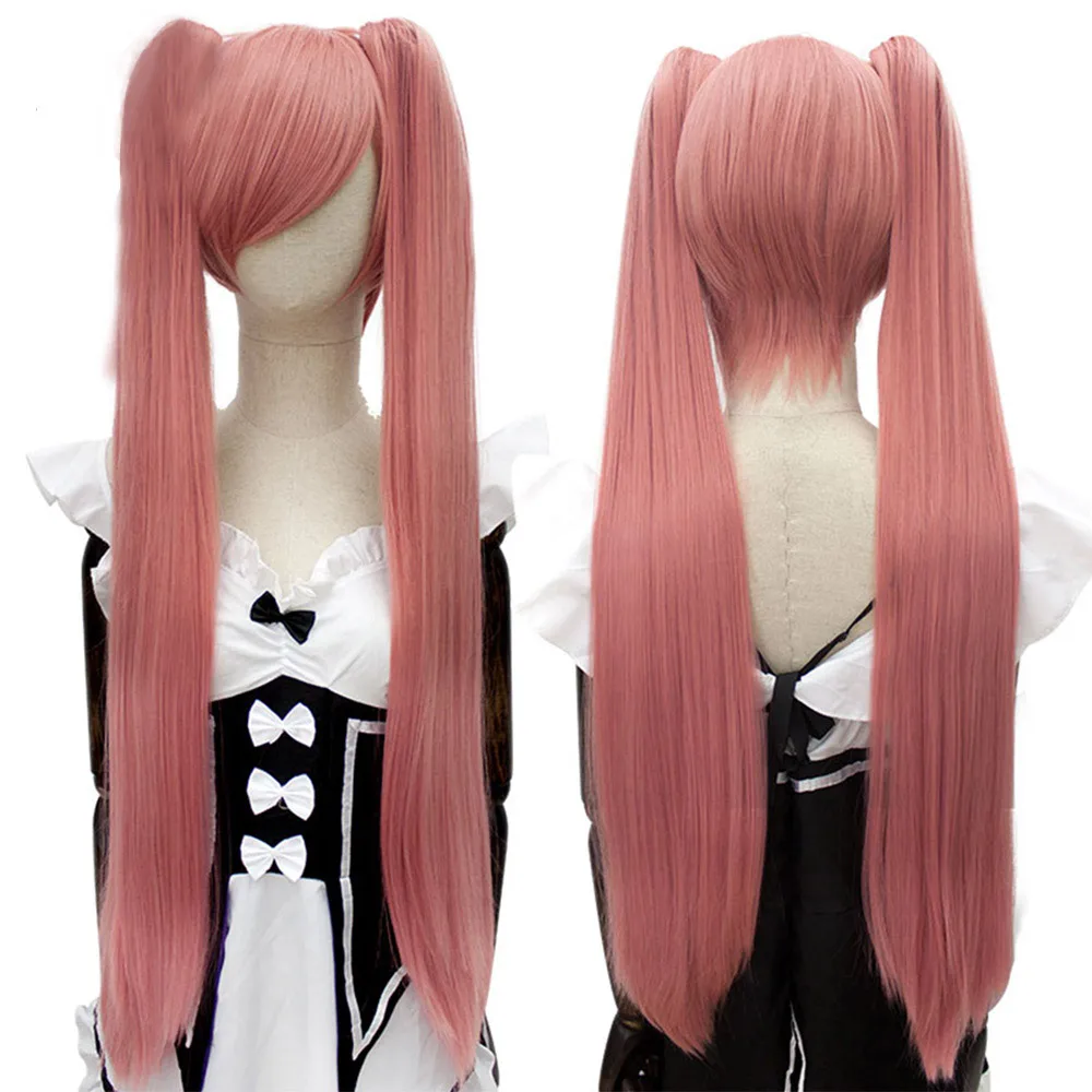 Najtaniej Xnaira 15 kolor 3 styl długi prosto przypinany kucyk Cosplay Lolita peruka wysokiej temperatury włókna syntetyczne peruki z grzywką dla kobiet