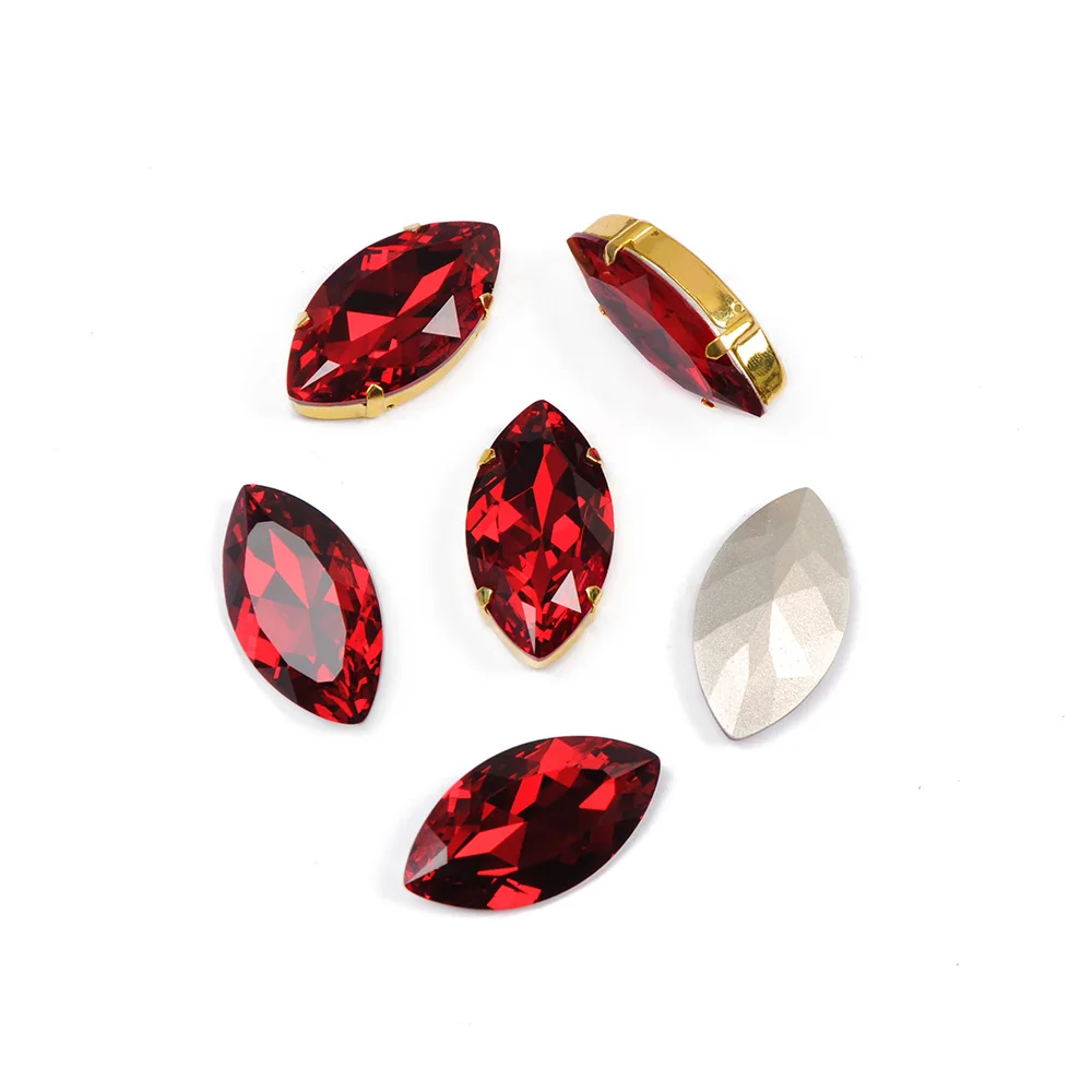 

CTPA3bI 4227 Siam Navette Crystal Fancy Stones Pointback Red Gems Sewing Applications Rhinestone Strass For Jewelry Apparel