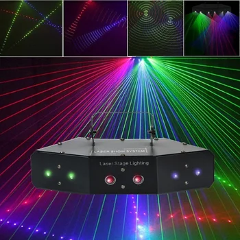 

Sound Active LED RGB Stage Lights Lighting Laser Beam DMX 512 Disco Party Club 8 Channels
