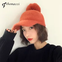 Фибоначчи новая зимняя бейсбольная кепка с меховым помпоном, теплая меховая шапка для женщин, модная Осенняя Кепка Snapback s