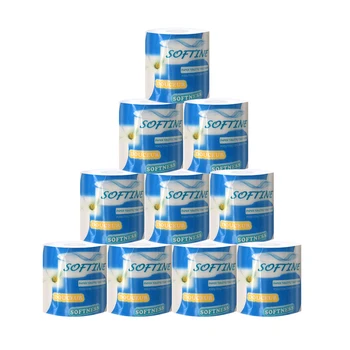 

10 Rolls 3 Layers Kitchen Paper Wood Pulp Paper Tissue Napkin Skin Friendly Home Rolling Paper Household WC Rolling Tissue