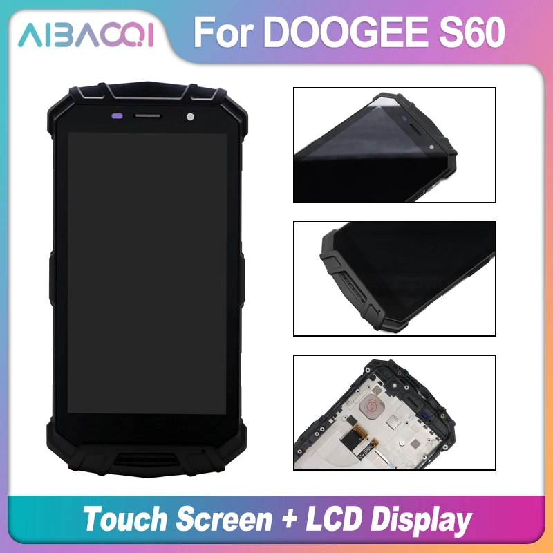 AiBaoQi 5,2 дюймовый сенсорный экран+ 1920X1080 ЖК-дисплей+ рамка в сборе для телефона Doogee S60/S60 Lite