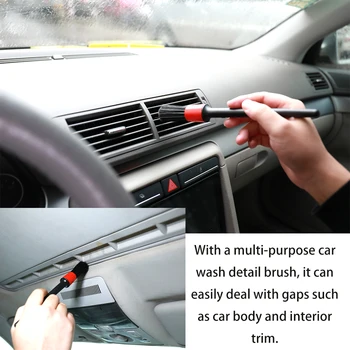 

Hot 5Pcs Car Detailing Brush Cleaning Natural Hair Brushes Gaps Auto Detail Tools Products Wheels Dashboard Car-styling Accessor