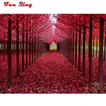 

Full Square/Round Drill 5D DIY Diamond Painting Red maple forest Embroidery Cross Stitch Mosaic rhinestones 5D Home Decor Gift