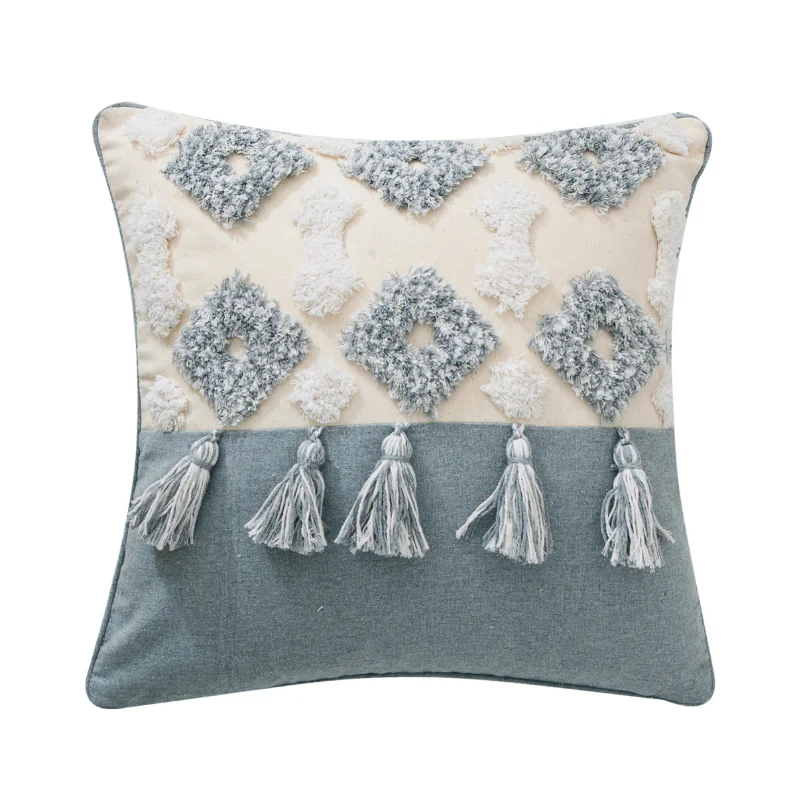 

Скандинавская синяя белая Марокканская подушка, чехол, домашний декор, диван, жилая комната, 55x45 см