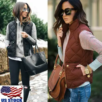 

Meihuida 100% Polyester Fashion Vest Coat Jacket Women Ladies Casual Sleeveless Zipper Jacket for Women