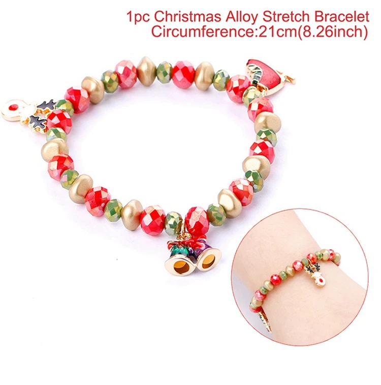 Подарки на год Санта Клаус ожерелья Серьги Рождественские украшения подарок на Рождество Navidad - Цвет: Xmas Bracelet C