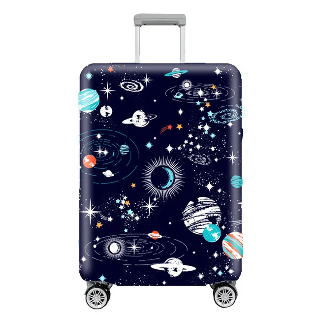 World Map Travel Luggage Suitcase Protective Cover for Trunk Trolley Baggage Case Apply To 18''-32'' Suitcase Cover Elastic - Color: as pictures