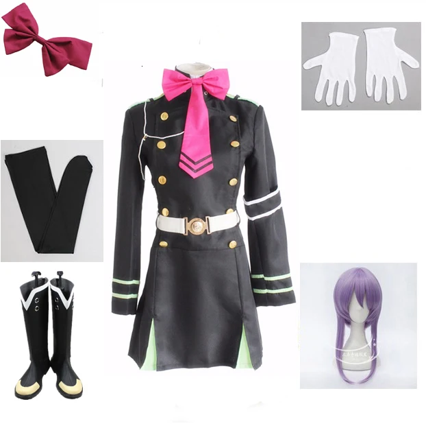 Japanese seraph anime from the end owari no hiph hiiragi shinoa cosplay costumes complete uniform ensemble | Тематическая одежда и