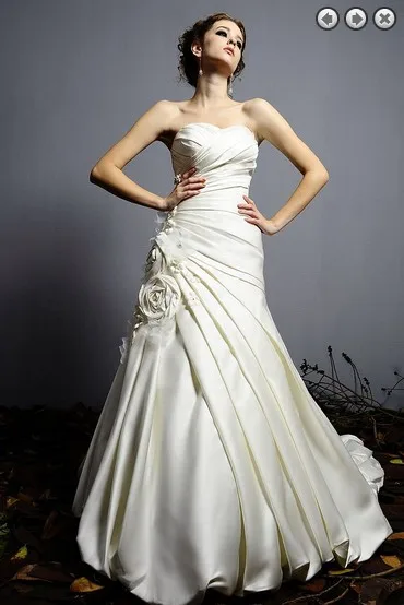 Casamento Сексуальное Милое сатиновое платье с цветами vestido de noiva renda Новое модное свадебное платье Свадебные платья