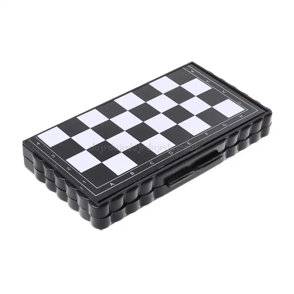 1set mini portable chess folding magnetic plastic