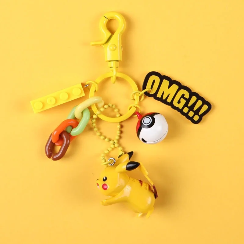 

2020 Anime Figure Pokemon Go Keychain Cute Cartoon PVC Pocket Monsters Pikachu Pendant Key Chain Key Ring Kids Key Holder Gift