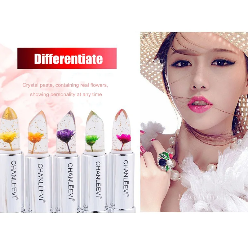 Starry Rainbow Temperature Change Lipstick Moisturizing Lip Balm Jelly Flower Color Changing Lipstick
