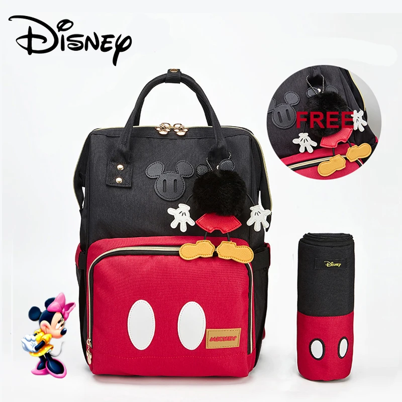 Классические красные сумки для подгузников Disney Minnie Mickey 2 шт./компл. рюкзак мам
