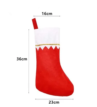 

DIY Hanging Christmas Stockings Plush Candy Sock Red Cloth Gift Pouch Bag Stocking Xmas Tree Decoration Toy