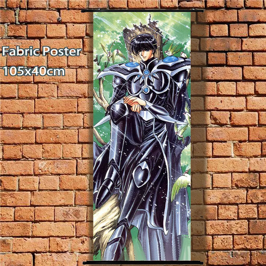Длинный тканевый плакат настенный свиток аниме волшебный рыцарь Rayearth Shidou 105x40 см