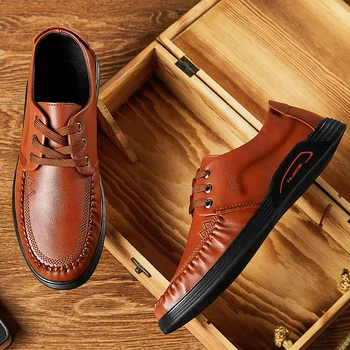 

Sapatos Masculino 2019 New Mens Shoes Casual Luxury Brand Oxfords Leather Moccasins Shoes Driving Shoes Classic Brown Black Shoe
