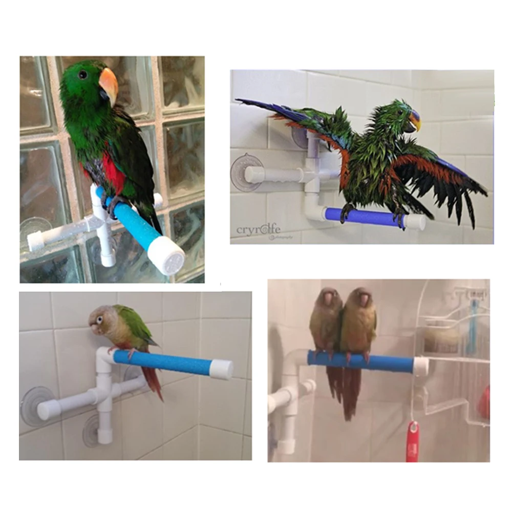 Домашние птицы душ perches игрушки птица ванна окунь присоски кронштейн для душа сложить птица игрушка питомца шлифовальная подвесная игрушка