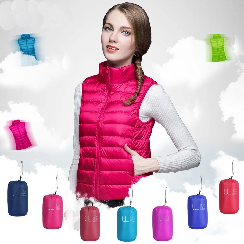 

New Down Vest Female Short Section Light Down Vest Wearing A Wild Down Jacket Long Coat Women Jacket Black Vest Red Coat Female