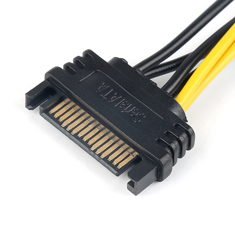 Upgrade Your Graphics: SATA to 6 Pin Power Supply Adapter Cable for PCI-E Card, Enhance GPU Performance with 15Pin to 6Pin Graphics Card Power Cord Description Image.This Product Can Be Found With The Tag Names Computer Cables Connecting, Computer Peripherals, PC Hardware Cables Adapters, Power supply