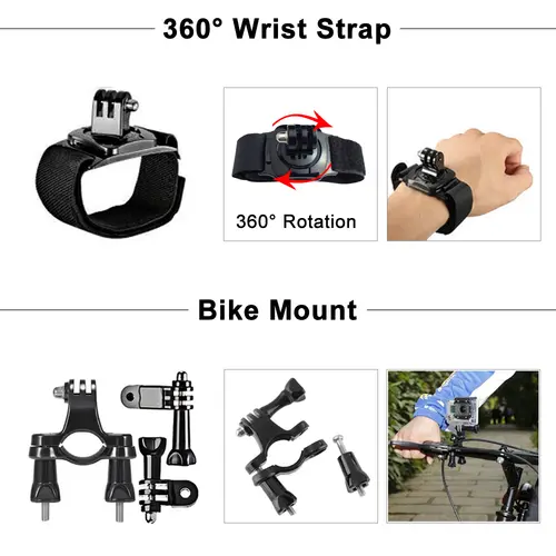 ORBMART for GoPro Accessories Set for Go Pro Hero 13 12 11 10 9 8 7 6 5 4 Black Mount for DJI Insta360 for Sjcam Action Camera - Image 3