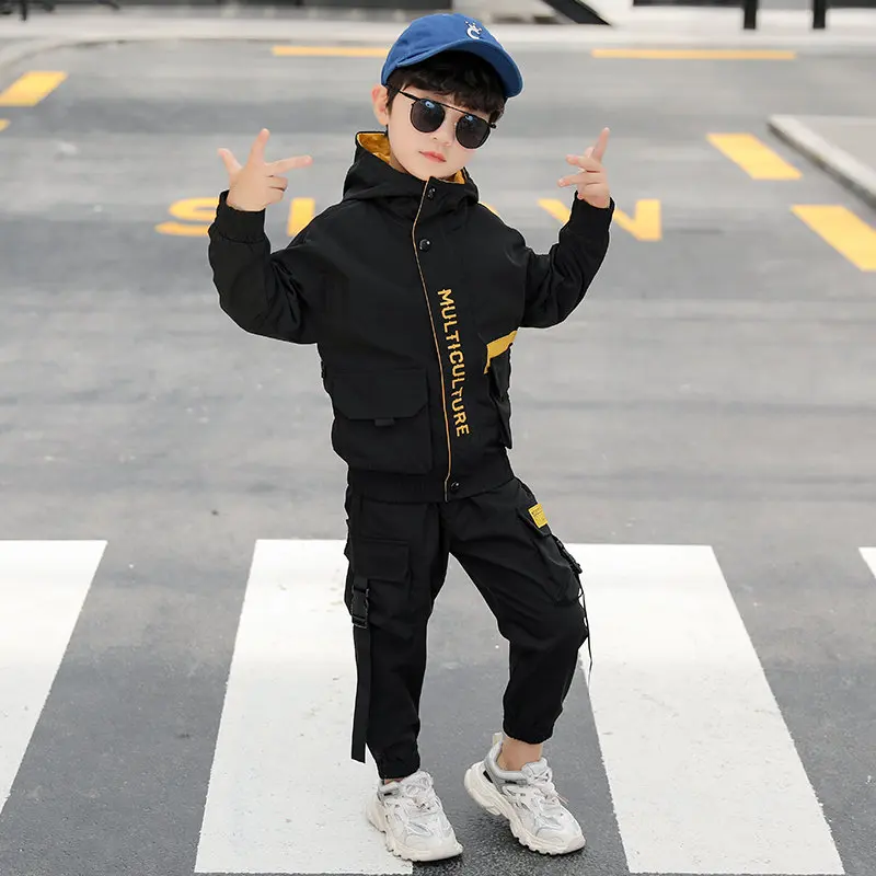 Niño conjunto de de chándal de niños adolescentes ropa trajes de deportes niños con capucha chaqueta ropa 3-13 años - AliExpress