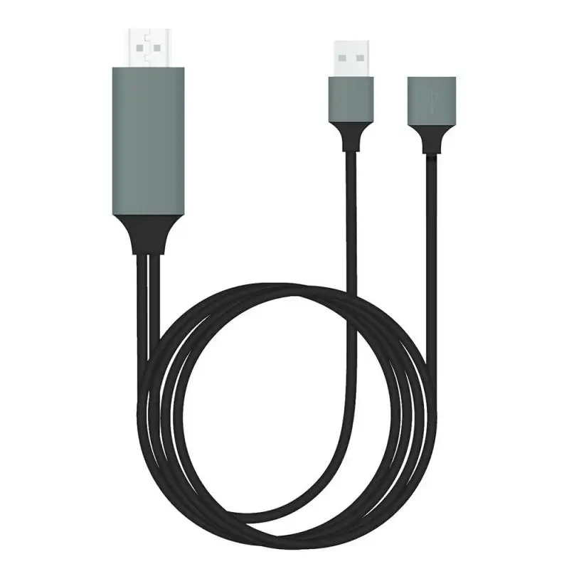 3 in 1 USB to HDMI-compatible with Audio Mirror Cast Cable for iPhone Android Phone to LED TV Projector Type C Micro USB